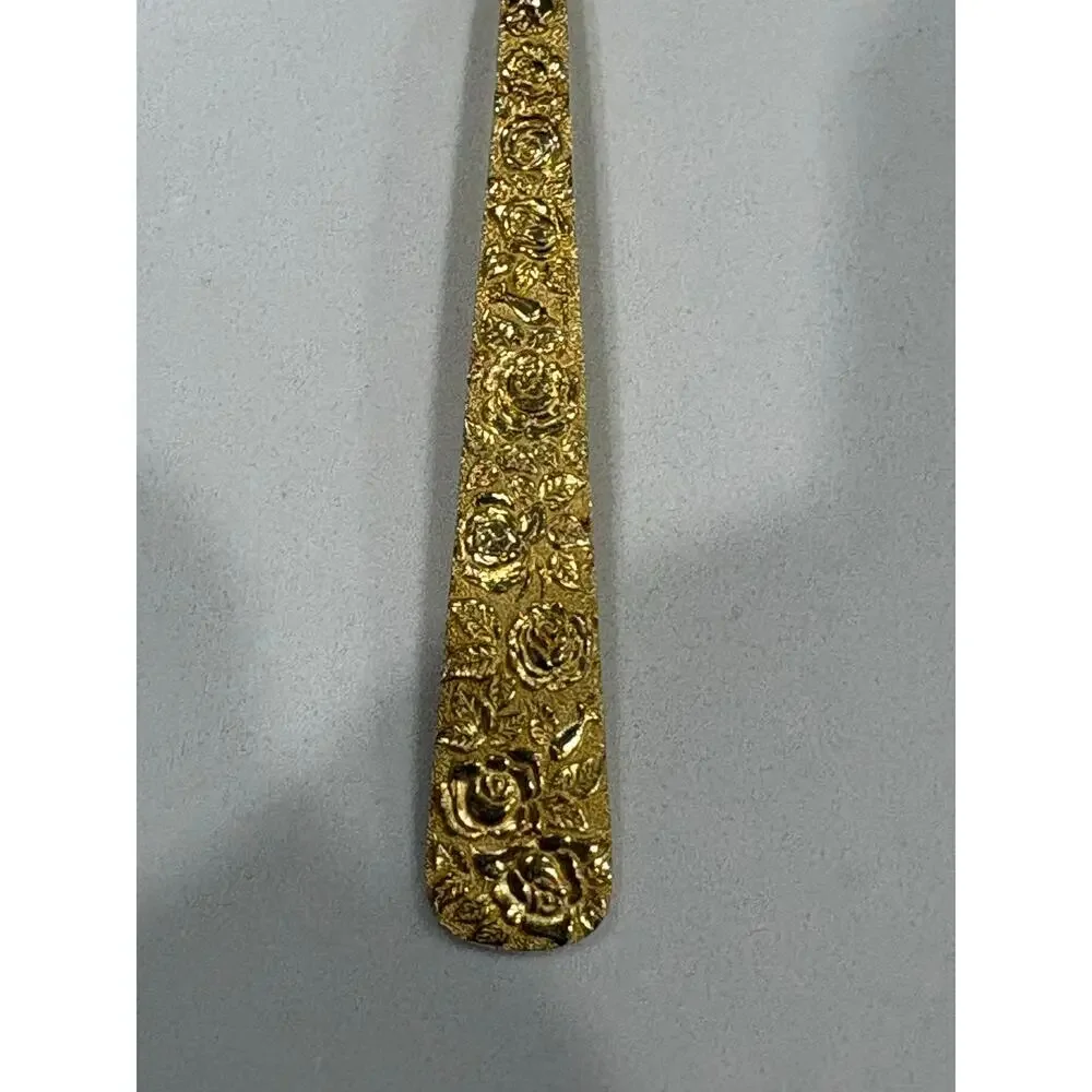 Vintage 1968 Cellini Romanesque Flatware Set‎ – 17 Pc Gold– NYM Co. Roses Floral